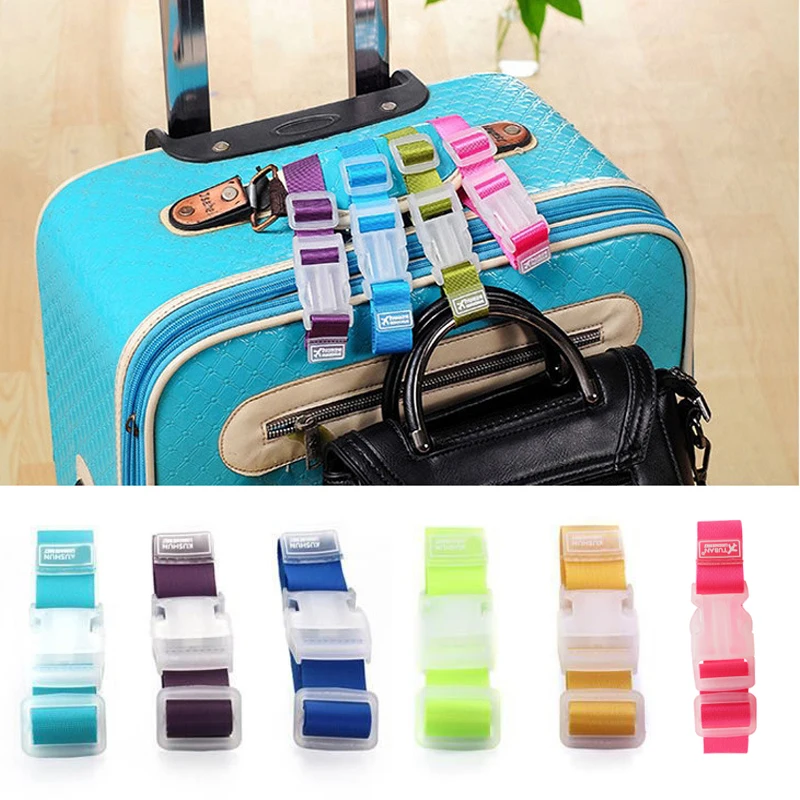 Adjustable Luggage Straps Nylon trolley Luggage Accessories Hanging Buckle Straps Suitcase Bag Straps Belt Lock Hooks