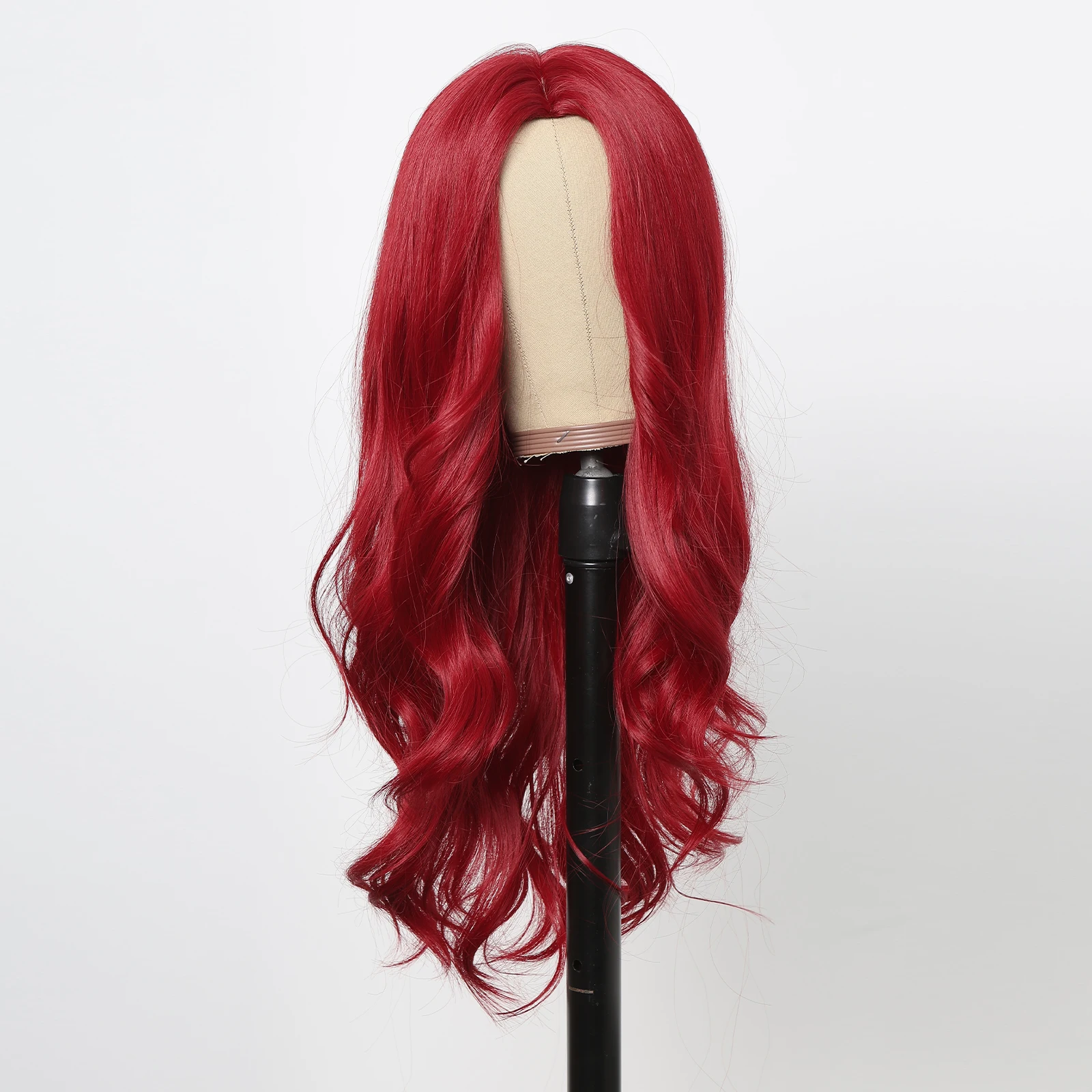 HENRY MARGU Red Synthetic Wigs Long Body Wavy Wig Natural Hairline Daily Red Hair Heat Resistant Fiber Smooth Party Cosplay Wig