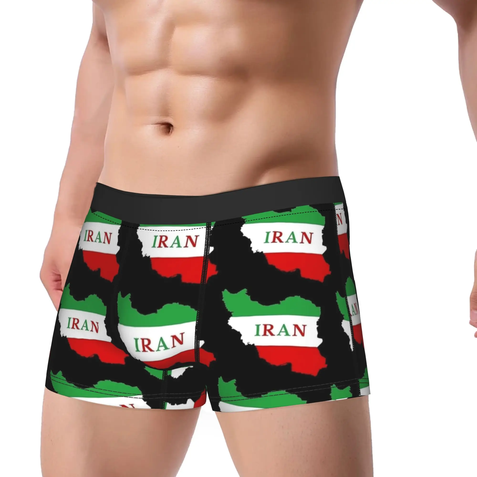 

Мужские трусы-шорты с забавным принтом флага Ирана, оверсайз