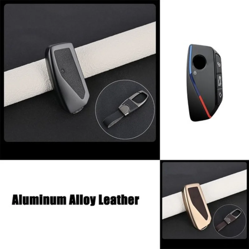 

A+ Aluminum Alloy Leather Car Key Case Cover For BMW IX XM I7 X7 G07 7 Series 2023+