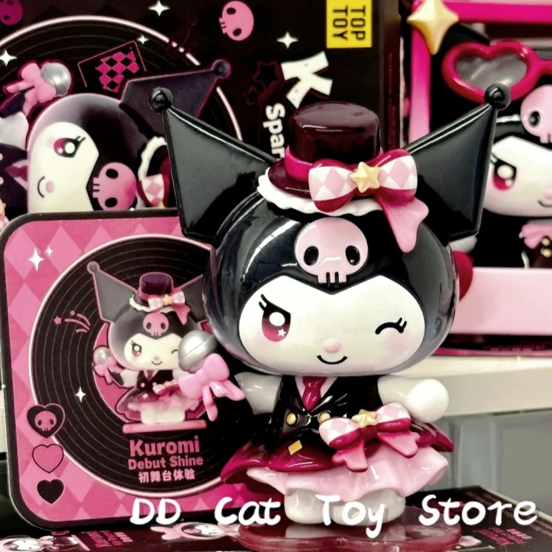 متوفر في المخزون حقيقية Toptoy سانريو كورومي إثارة المعبود سلسلة صندوق أعمى Kawaii Kuromi عمل الشكل مفاجأة صندوق عيد الميلاد هدية عيد الميلاد