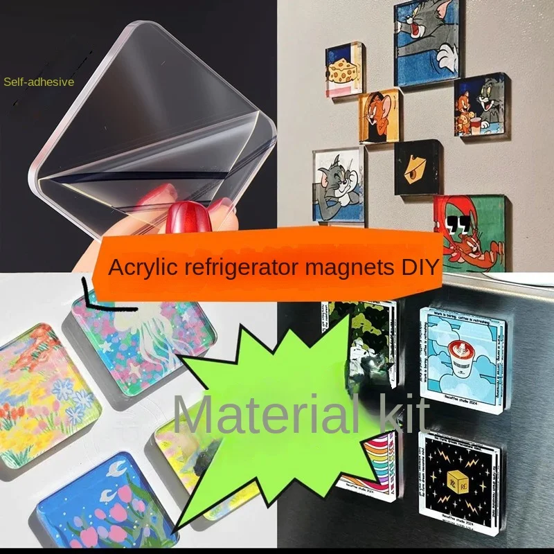 DIY Acrylic Fridge Magnets Kit Handmade Magnetic Stickers for Kitchen Organization And Decoration Self-Made Craft Supplies
