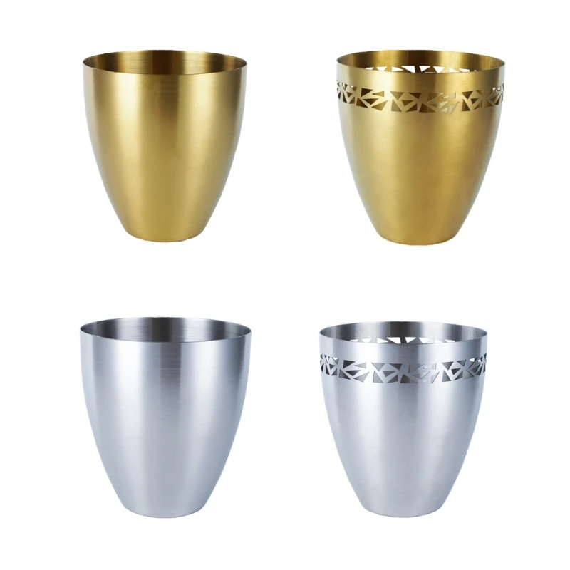 

Multipurpose Ice Bowl Metal Ice Buckets Stainless Steel Texture Ice Storage Jar Drop shipping