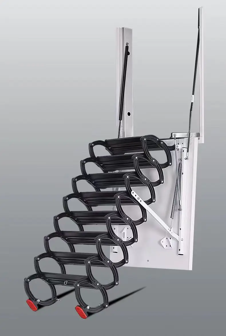 سلم منزلي قابل للسحب، سلالم تلسكوبية مثبتة على الجانب، سلم تلسكوبي، مثبت على الجانب، جزء داخلي مخفي #5