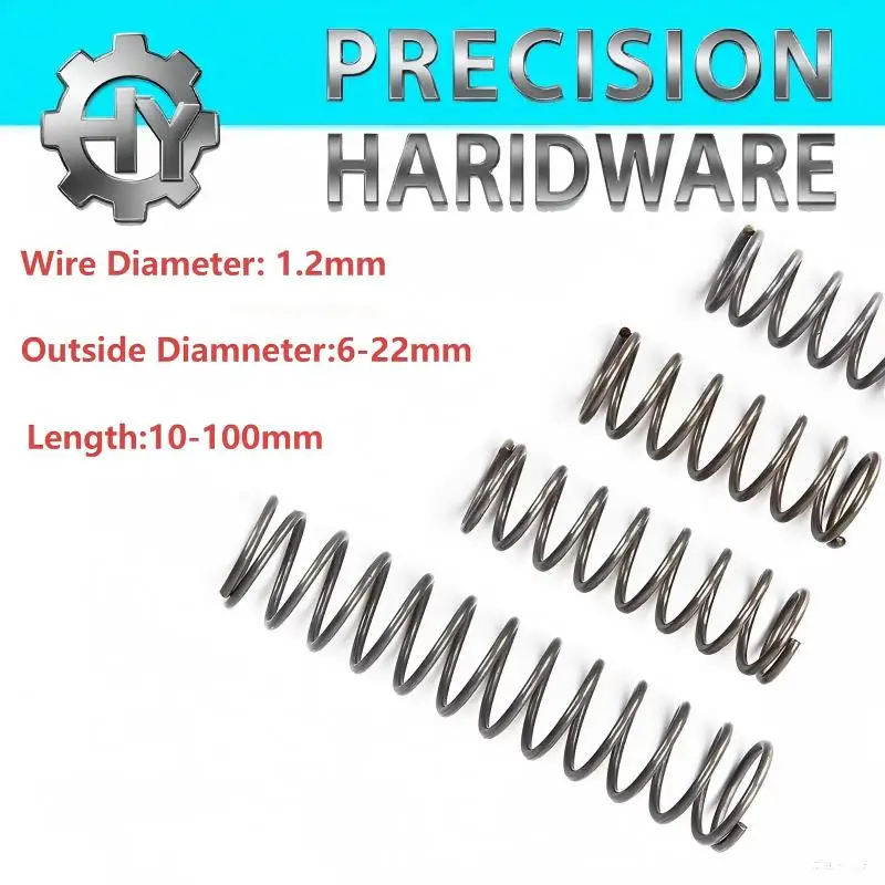

1.2mm Wire & 6-22mm Outer Diameter 5PCS Premium Release/Return/Pressure Compressed Springs | Industrial Multi-Scenario Adaptable
