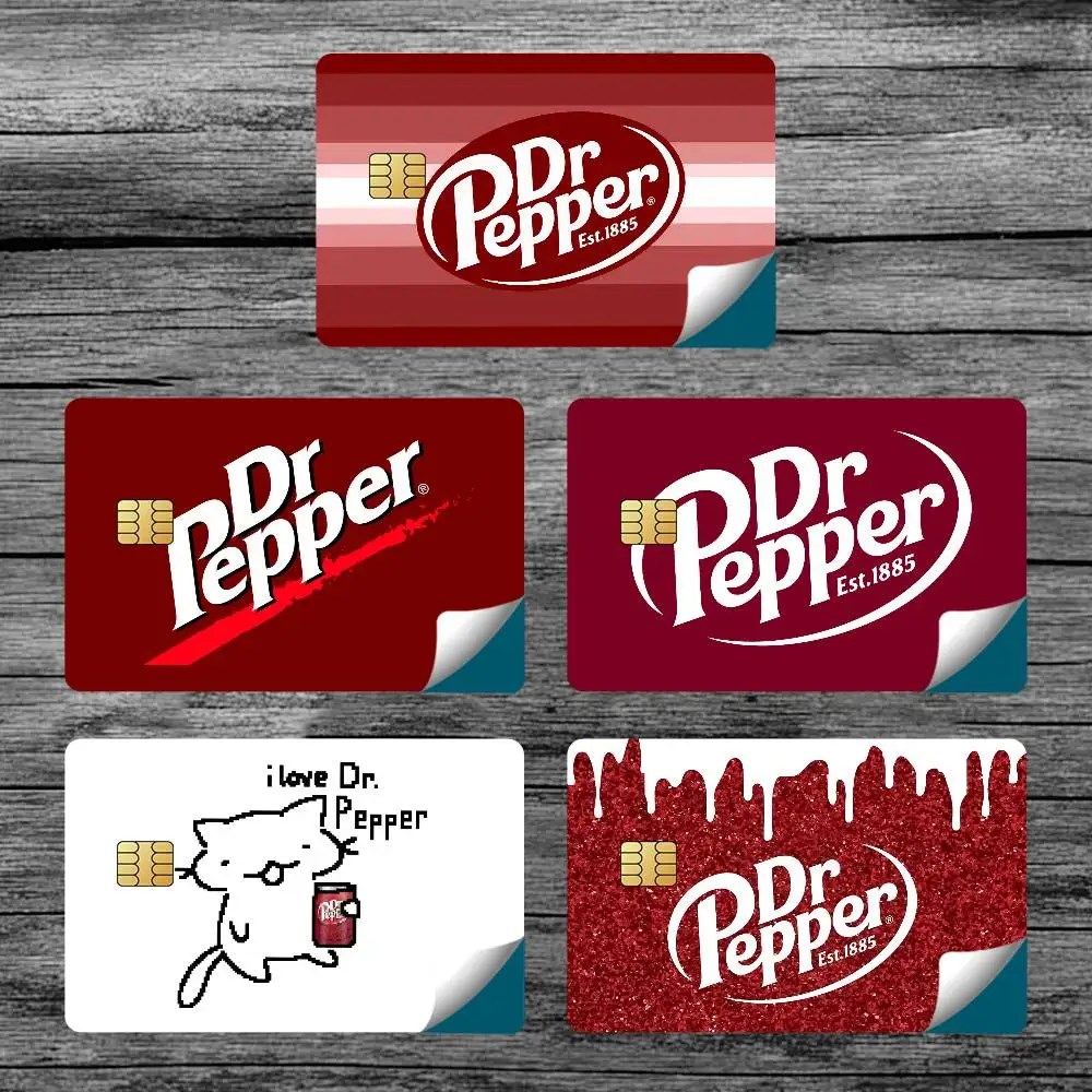 Pegatina impermeable para tarjetas de crédito/débito, diseño D-Dr Pepper rojo, película protectora para tarjetas bancarias y de autobús