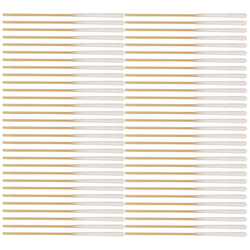 مسحات قطنية 60 قطعة مقبض طويل يمكن التخلص منها لتنظيف الأذن وإزالة المكياج أعواد قطنية من الخيزران أدوات تجميل للنساء