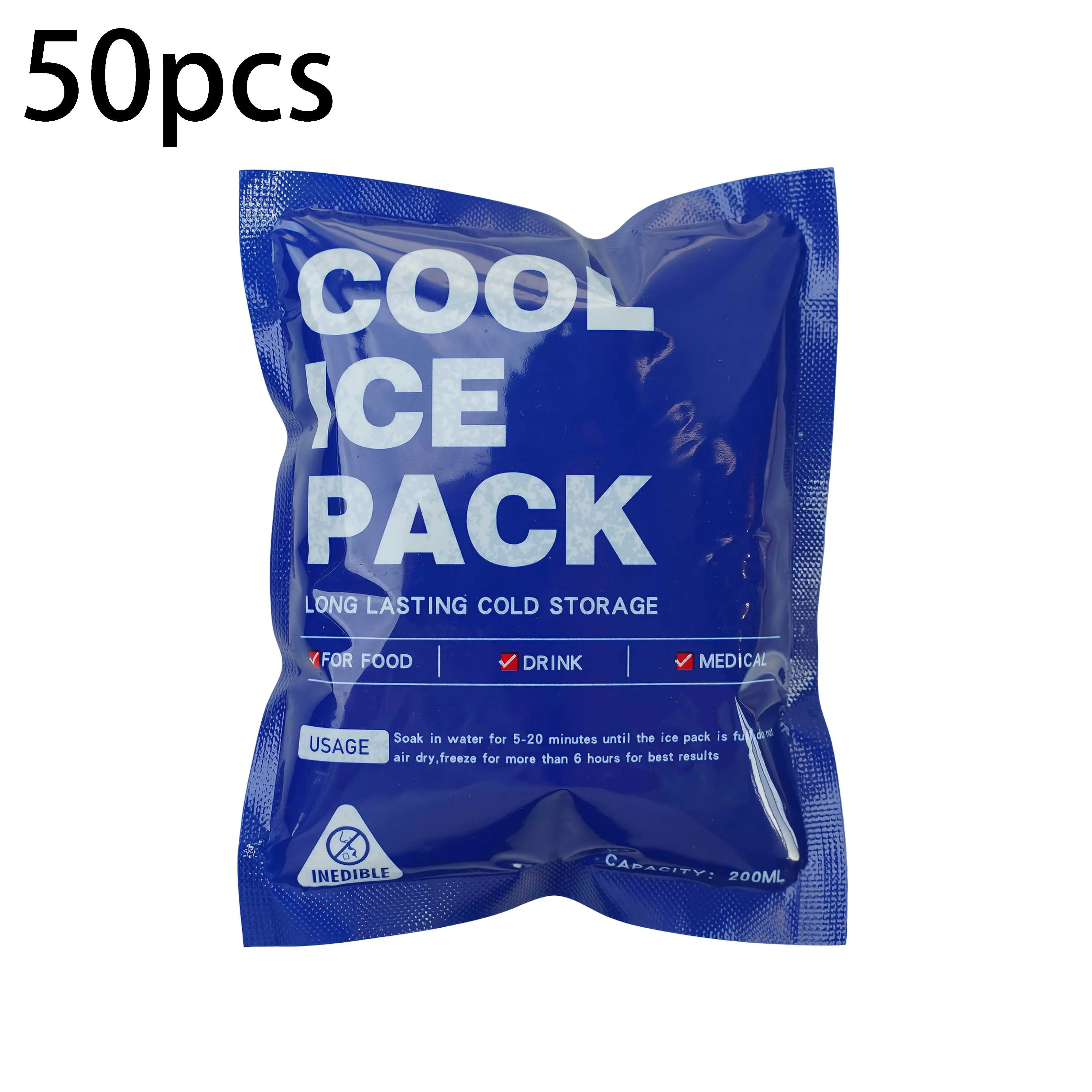 10 oder 50 Stück selbstabsorbierende Eisbeutel, wiederverwendbare Kälteisolierbeutel, Camping-Kühlpack für Lebensmittel, Frischhaltebeutel