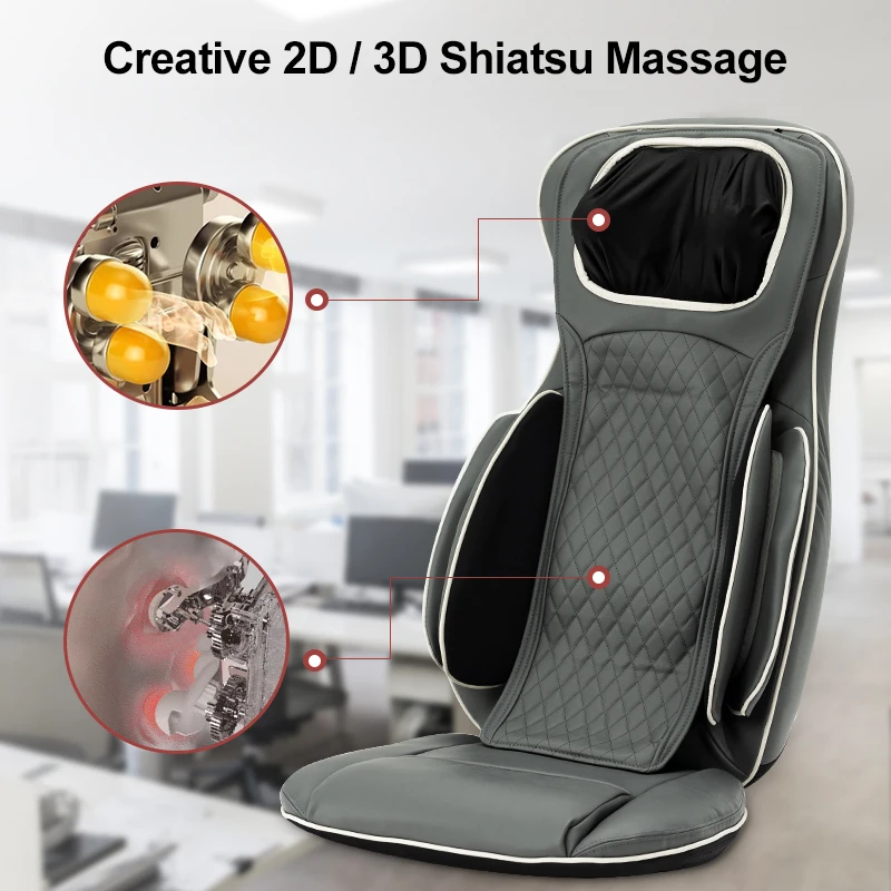 Nowy 3D ugniatający Shiatsu całego ciała szyja mata do masażu pleców elektryczny podgrzewany fotel do masażu wibracyjnego poduszka do siedzenia masażer