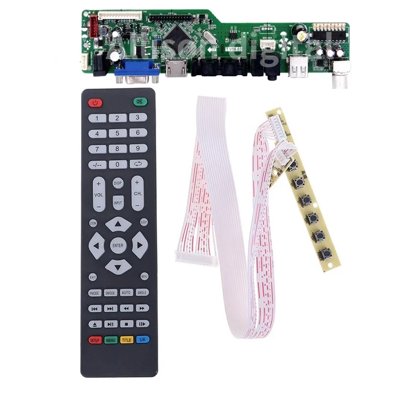 New Control Board Monitor Kit For HSD101PFW2 HSD101PFW3 HSD101PFW4 TV+HDMI+VGA+AV+USB LCD LED Screen Controller Board Driver