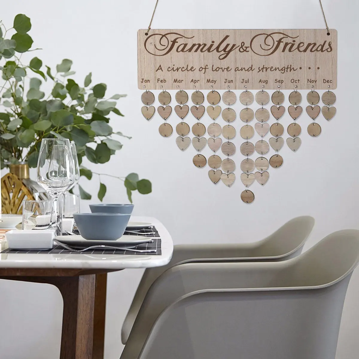 

Wood Grain Calendar Hanging Plaque Family Friends Birthday Reminder Wall Decor Wooden Block Calendar For Anniversary