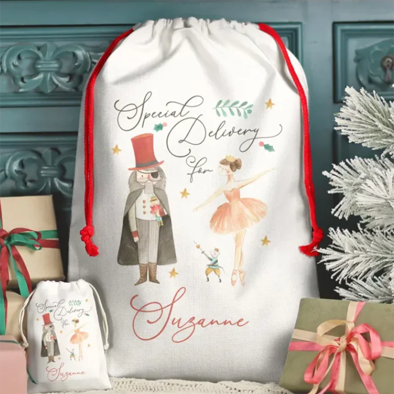 

Personalized Nutcracker Special Delivery Santa Sack for Kids Boys Girls Nutcracker Christmas Santa Sack for Christmas Present