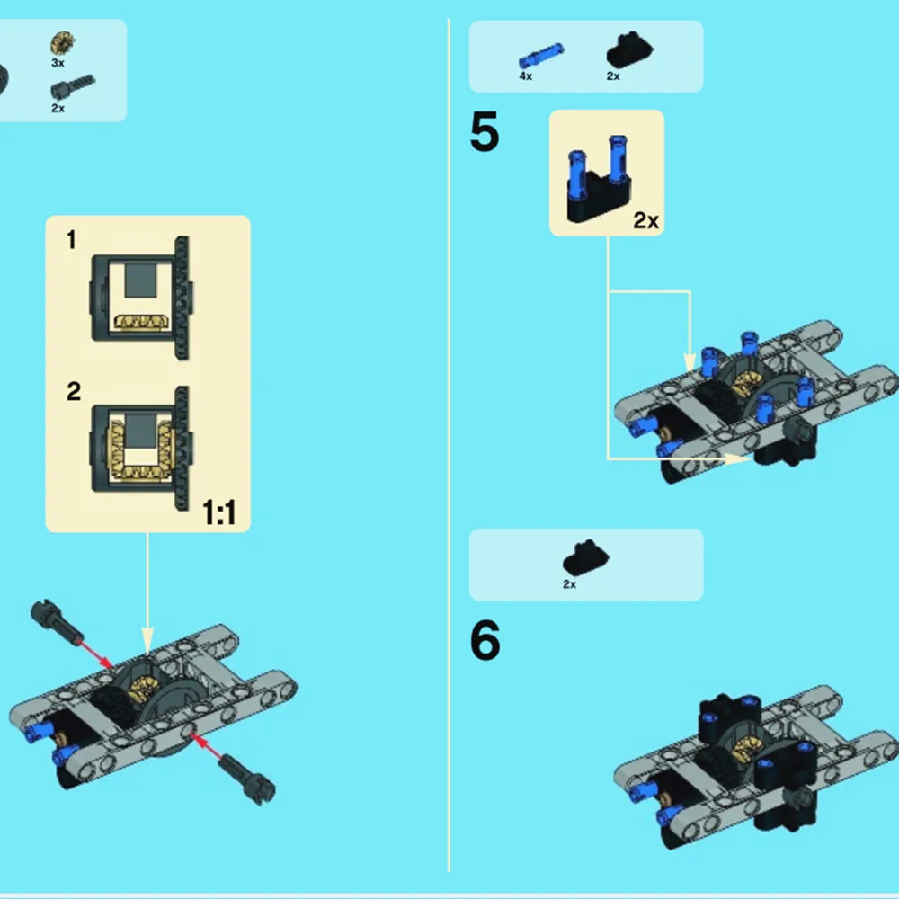 Free Creation of Toy MOC Technical Beams Parts 2pcs Beam Frame 5x11 Educational Building Block Bricks Compatible with Lego 64178