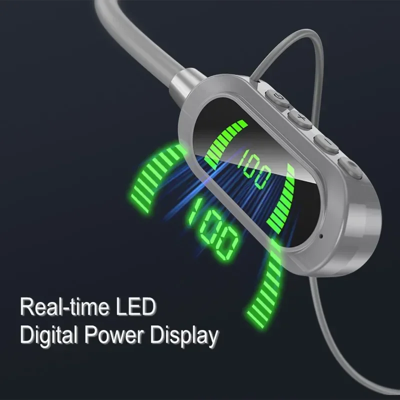 سماعات لاسلكية بشريط حول الرقبة BT 5.3 20H وقت اللعب مقاومة للماء وإلغاء الضوضاء LED للرياضة والألعاب والهاتف والكمبيوتر