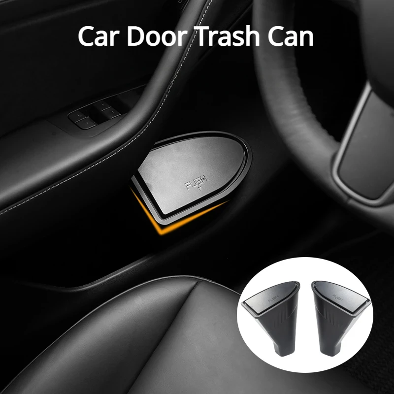 Lixeira do assento traseiro da porta, Caixa de armazenamento sob o assento, Organizador com tampa, Imprensa, Acessórios Interior do carro, Tesla