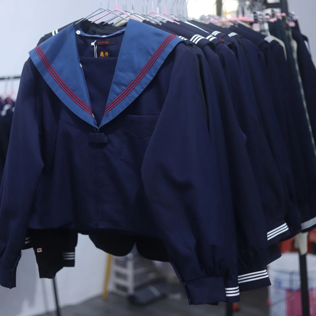 Uniforme Escolar Japonés Vintage, Estilo Básico de Invierno, Insignia de Madre, Traje de Marinero, Manga Larga, Falda Midi
