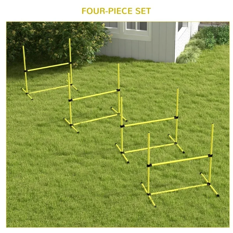 

4 Piece Dog Agility Training Equipment for Dog Agility Course with Adjustable Height Jump Bars