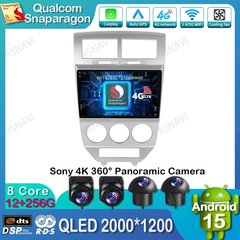 

Android 15 Car Radio For Dodge Caliber Jeep Compass 1 MK Patriot 2006 - 2010 Wireless Carplay Auto Multimedia 4G LTE Qualcomm