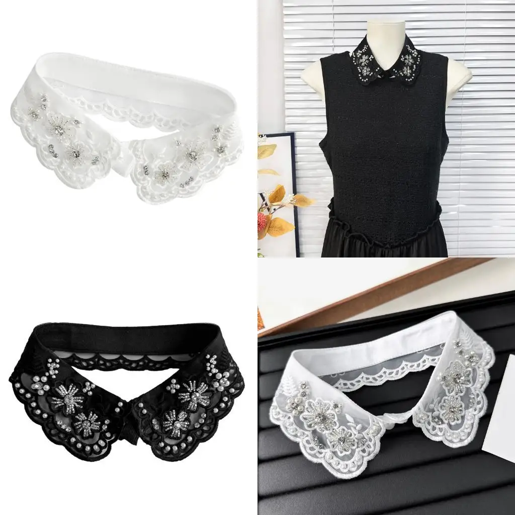 

39BD Premium Removable Neck Accessory Intricate Stitching Business Casual Wardrobe Addition