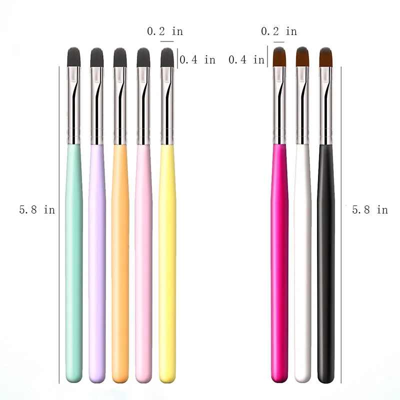 1 ชิ้นเล็บไล่โทนสีหัวกลมผสมแปรงเครื่องมือ