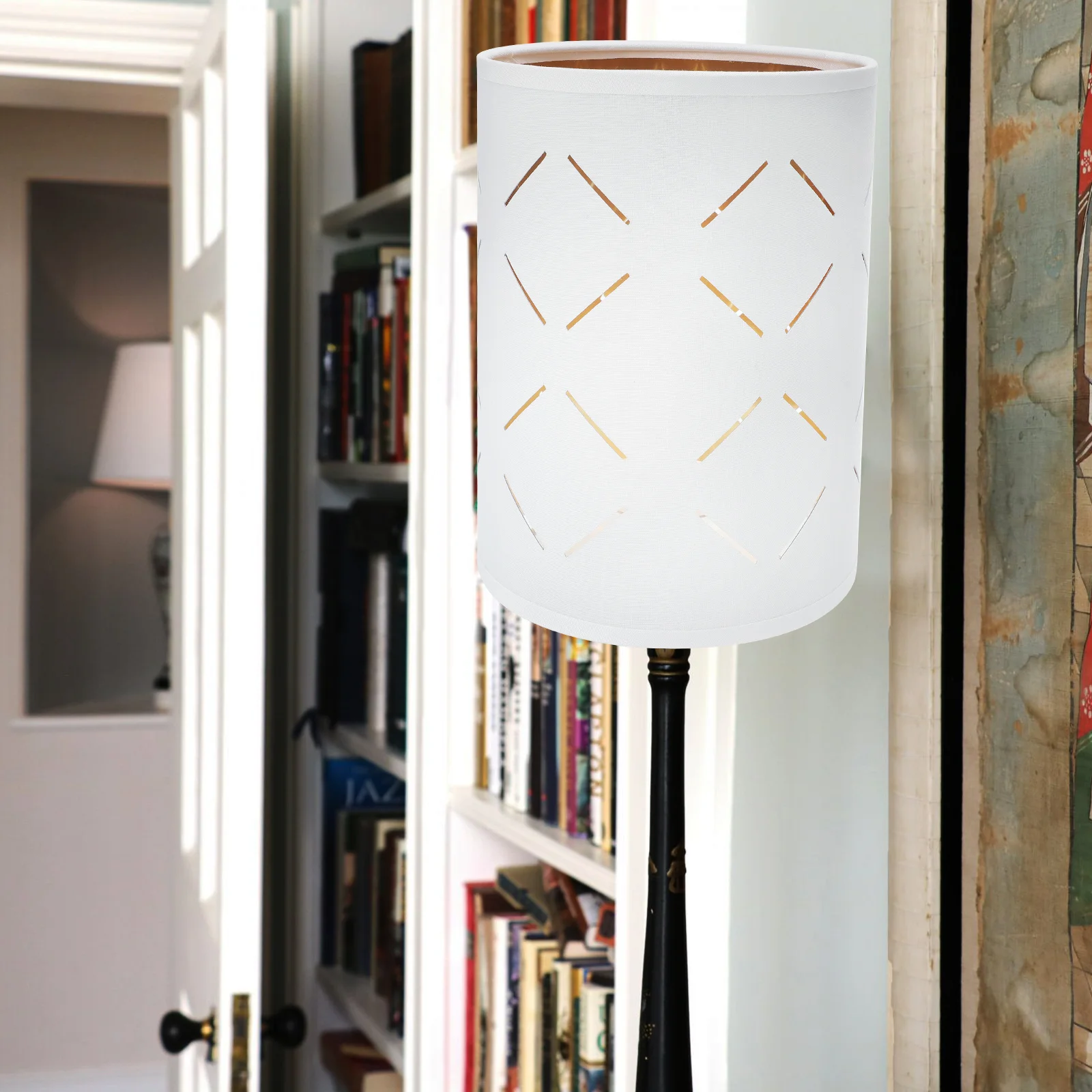 

Cloth Lampshade Hollow-Out Table Light Shade Lamp Cover for Desktop Floor Wall Stylish Decoration Cloth Lampshade