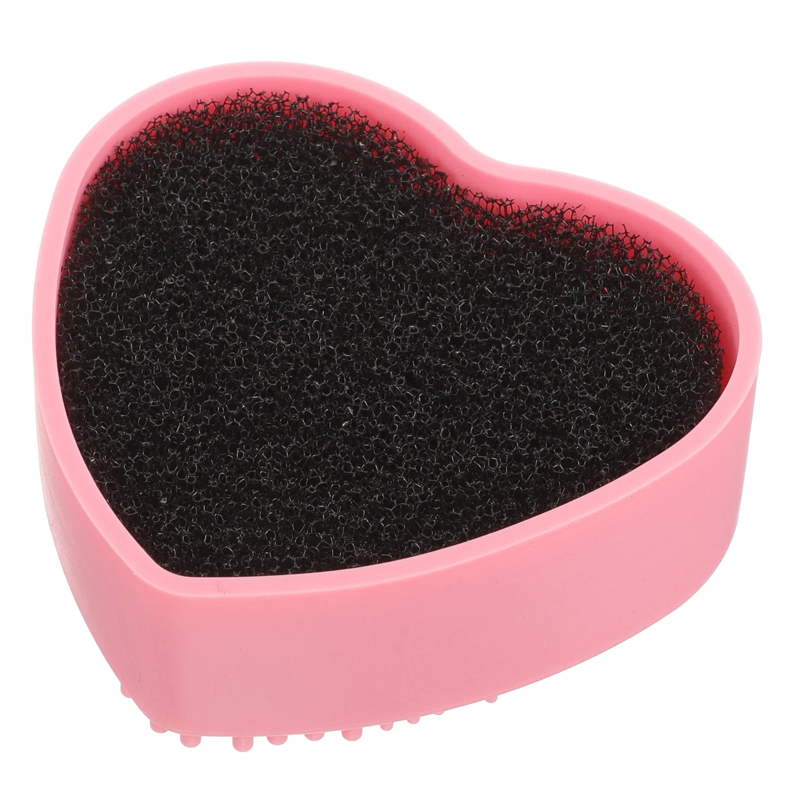 Tweeërlei gebruik Roze hartvormige make-upborstelreiniger Sponskist Draagbare oogschaduw Kleurverwijderaar Snelle schone borstelreinigingsdoos