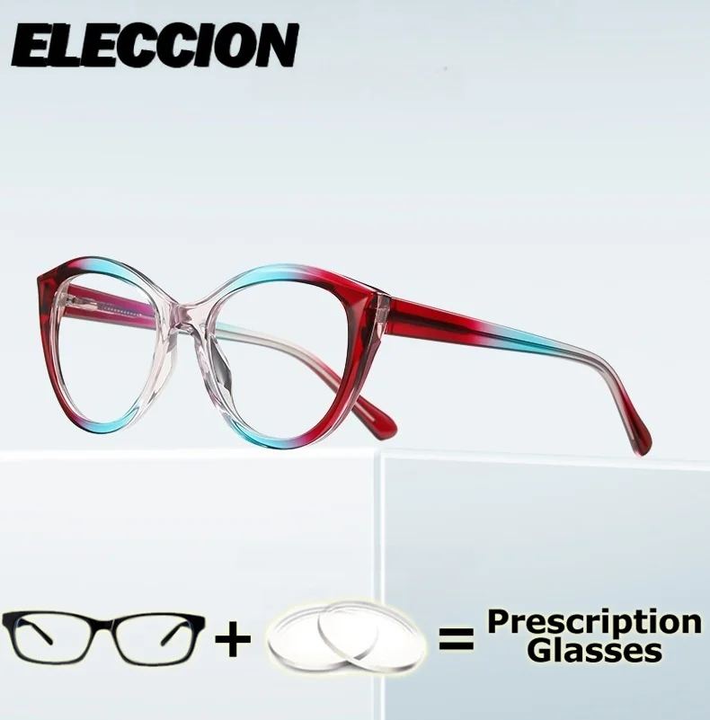 

ELECCION Prescription Eyeglasses Ultra Light TR90 Progressive Optical Glasses Frame Anti-Blue Light Myopia Eyewear Presbyopia