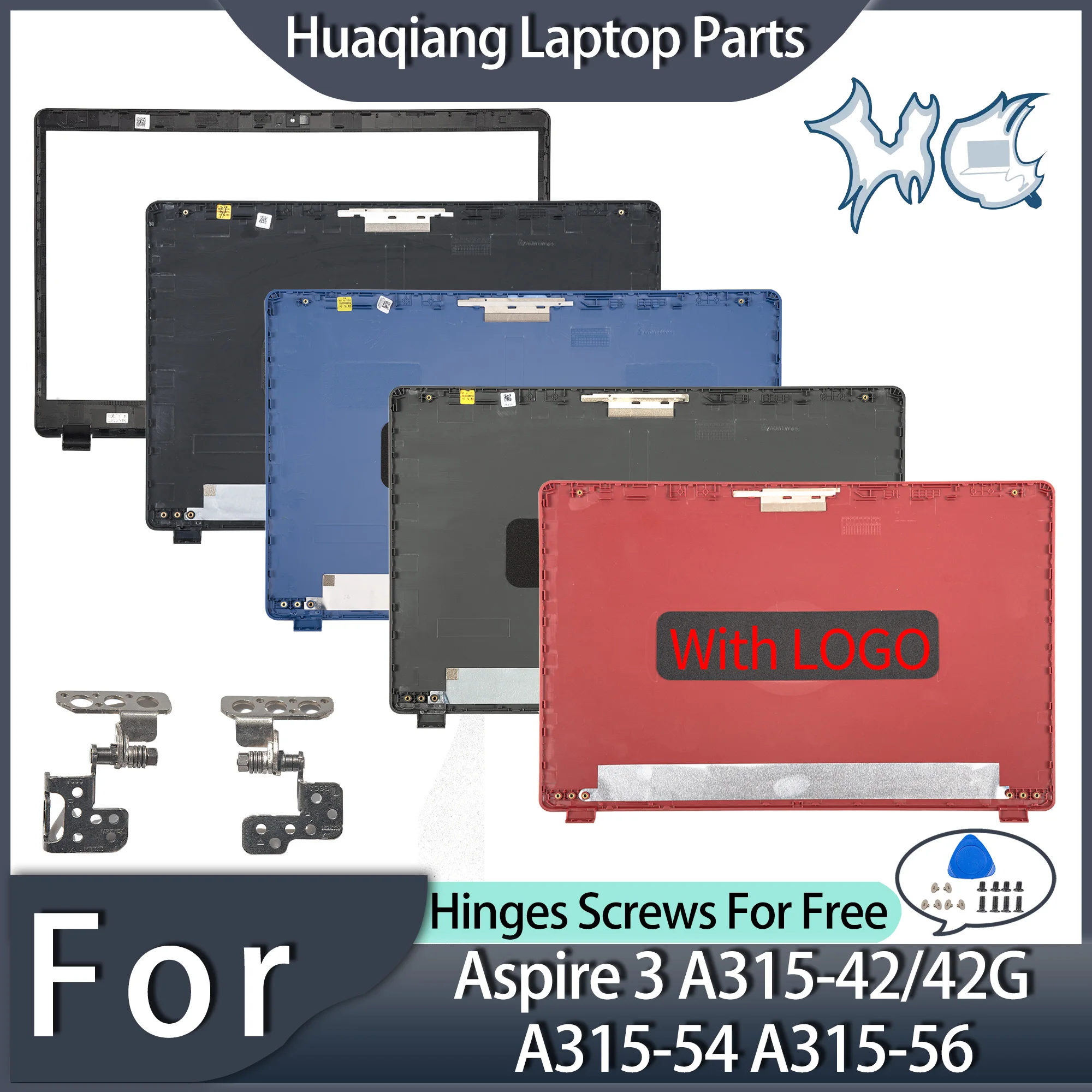 Laptop Top Case For Aspire 3 A315-42 A315-54 42G/54K/56 N19C1 LCD Back Cover Front Bezel Hinges Replace Black/Gray/Blue/Red 