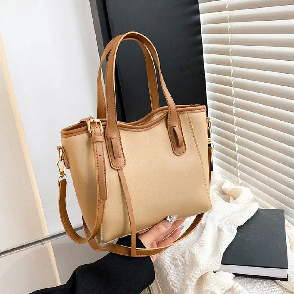 Classic Bucket Bag Women Large Capacity Crossbody Shoulder Purse Premium PU Leather Handbag Casual Spring Tote