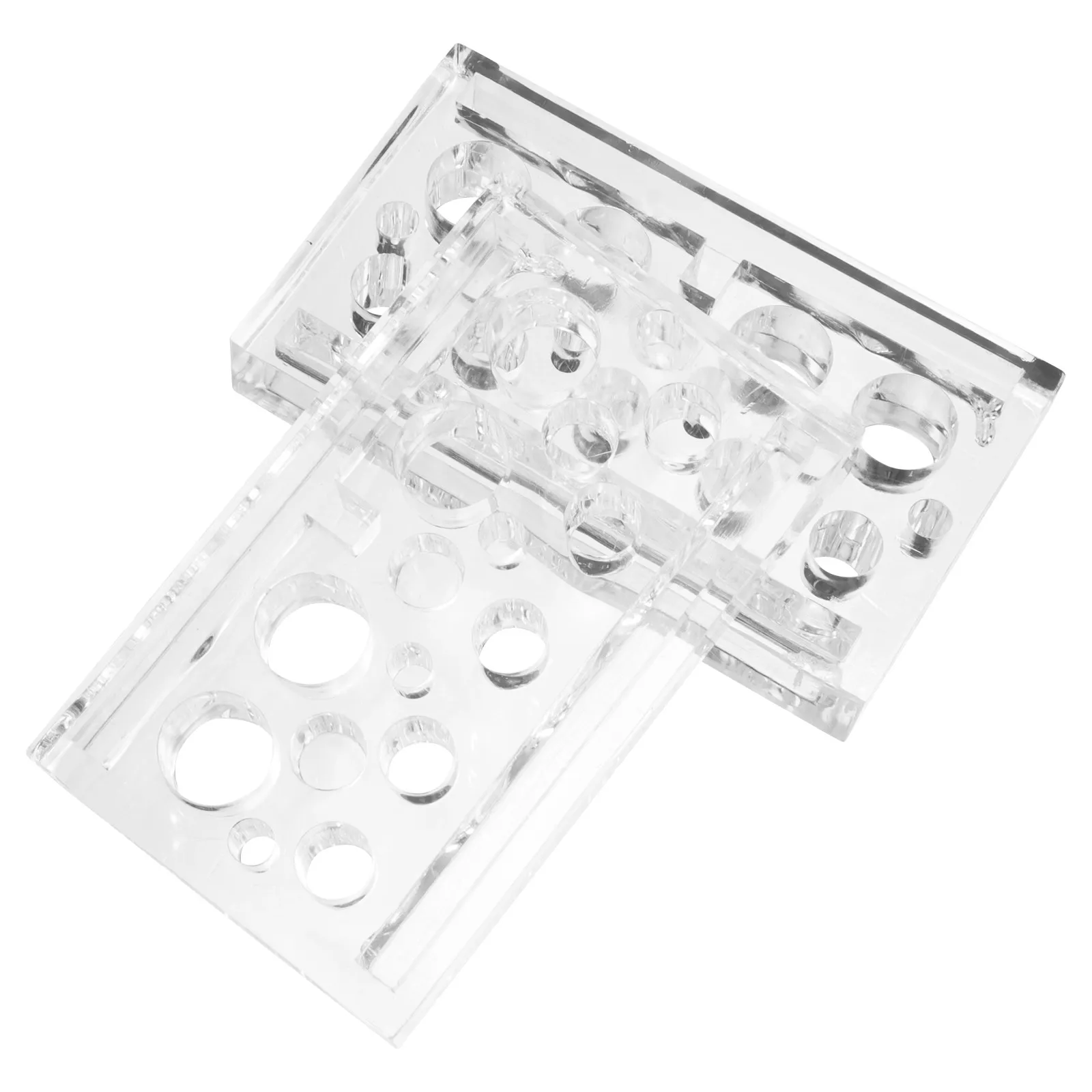2Pcs Acrylic Ink Cup Holder Pigment Cup Rack Square Compact Pen Stand for Tattoo Eyebrow Lip Makeup Tools Acrylic Holder