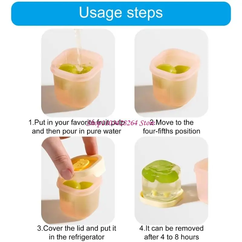 Baby Storage Container With Lids Silicone Freezer Tray For Homemade Puree 4 Compartments Microwave Steam Safe Infant Feeding