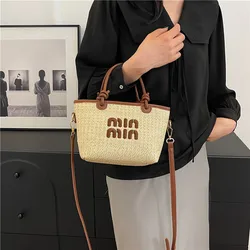 2024 New Summer Grass Basg for Women Bohemian Beach Bag Designer Shoulder Bag Cute Purses and Handbags