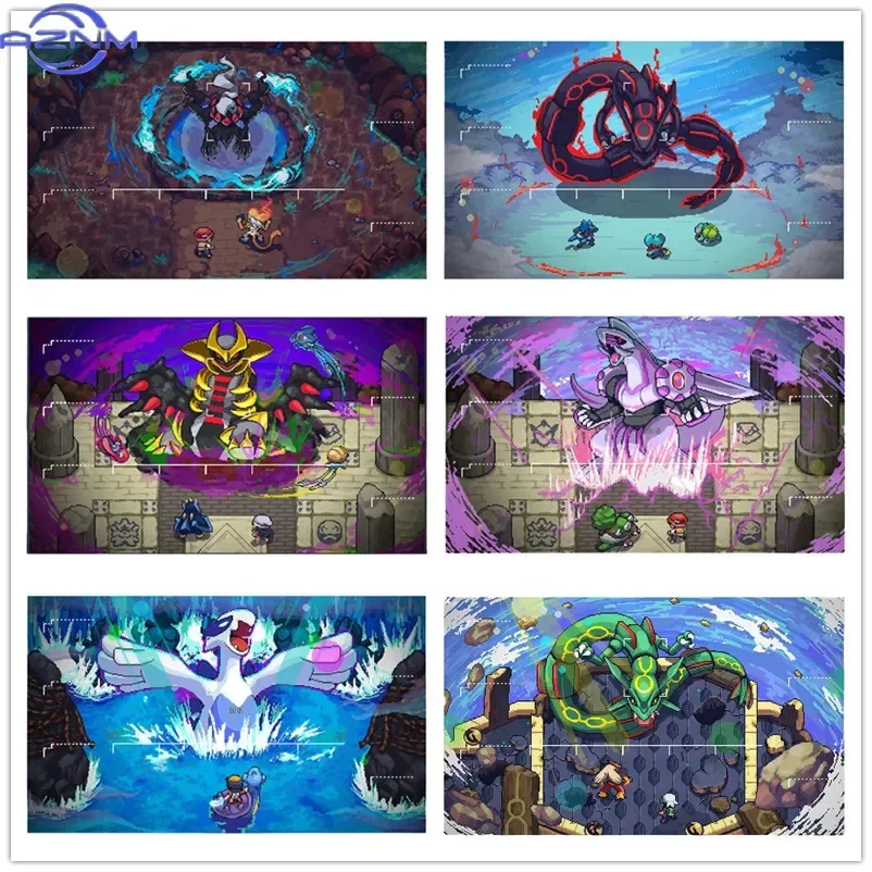 Pixel Art Legendary Pokemon Mouse Pad, Giratina Rayquaza PTCG Battle Mat