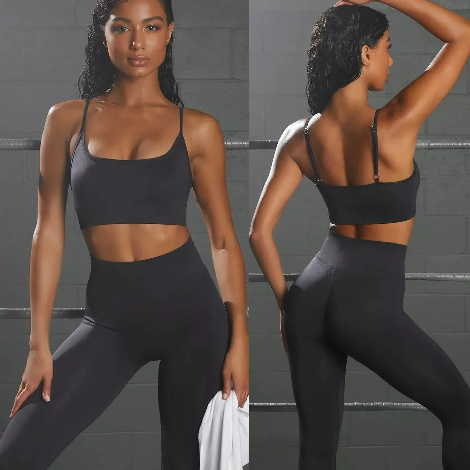 Yoga Back Support Gathering Bra, Hip Lifting Fitness Pants, sutiã ou calças