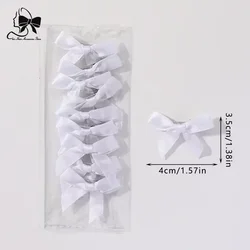 10pcs/pack Children White Bowknot Hairclips Students Ribbon Bow BBclps Little Girls Hairpins Colorful Hairgrips Hair Accessories