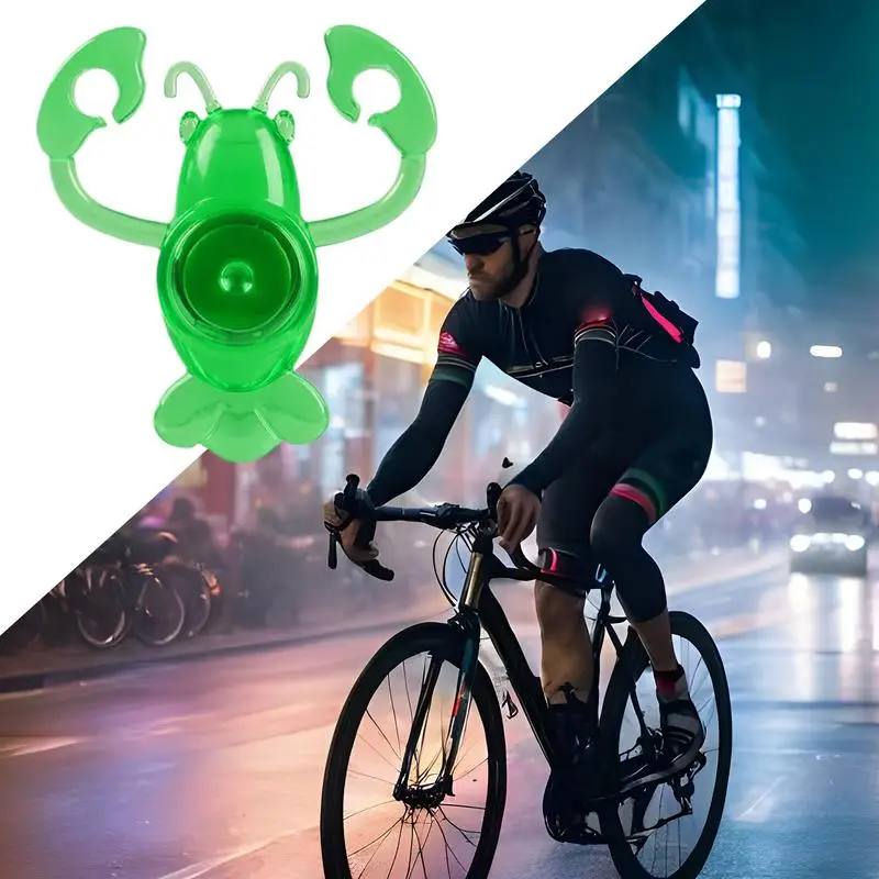 Fanale posteriore per ciclo Luce posteriore per ciclismo ad alta luminosità Forma creativa di gamberi 190mAh Capacità della batteria Accessorio per guida Retroilluminazione