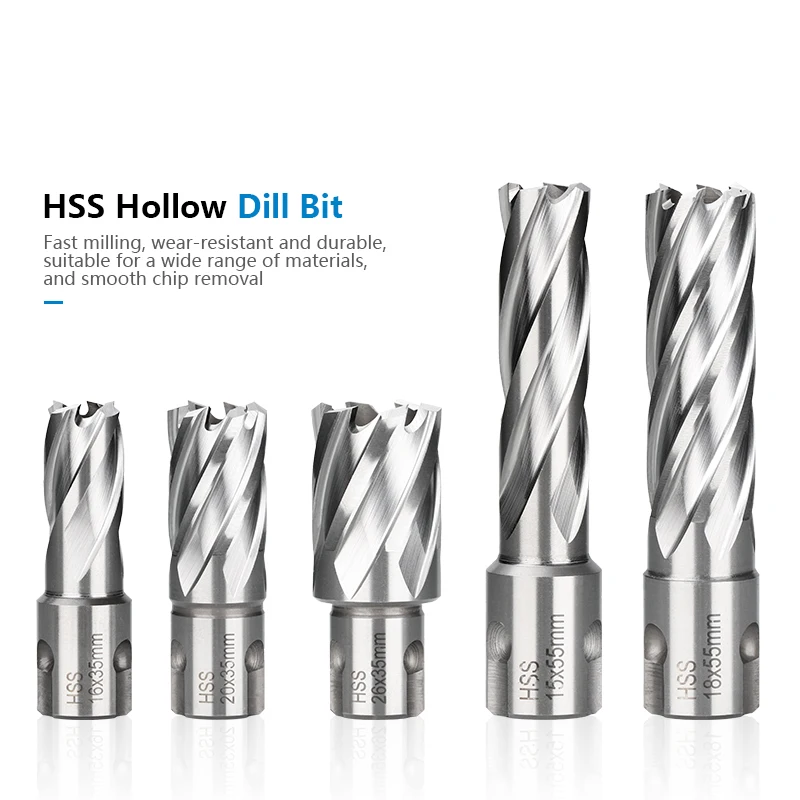 12-30Mm โลหะ HSS เจาะบิต Annular Cutter Weldon Shank Hole เปิด Hollow เจาะบิตสำหรับโลหะเครื่องมือเจาะ
