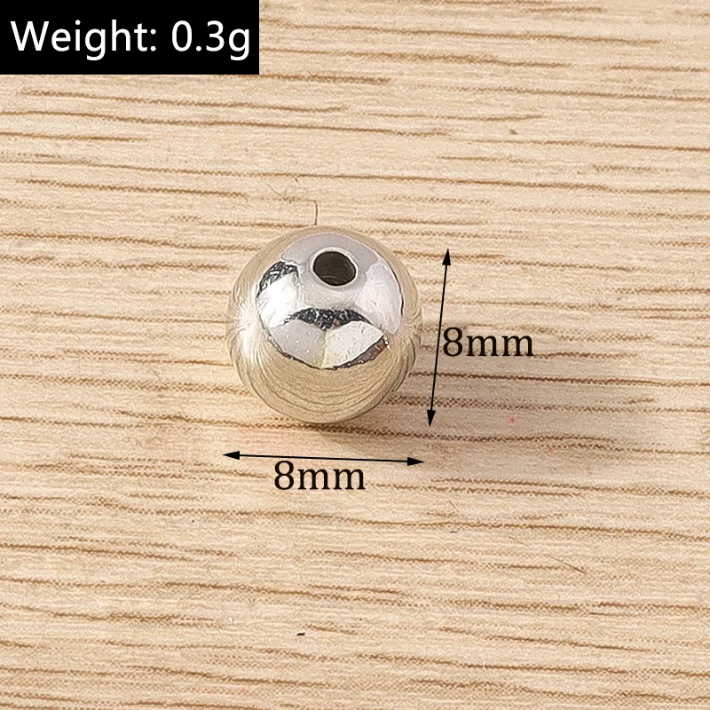 10–50 Stück 8–16 mm große CCB Gold Silber Farbe lose Spacer Charms Perlen für Schmuckherstellung DIY Armbänder Halsketten Bastelbedarf – Detail 8