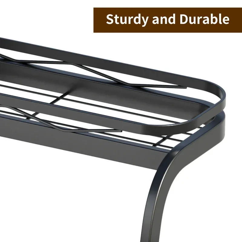 3-Tier Rolling Storage Basket with Wheels, Large-Capacity Kitchen Vegetable & Fruit Organizer, Multifunction Black Rack
