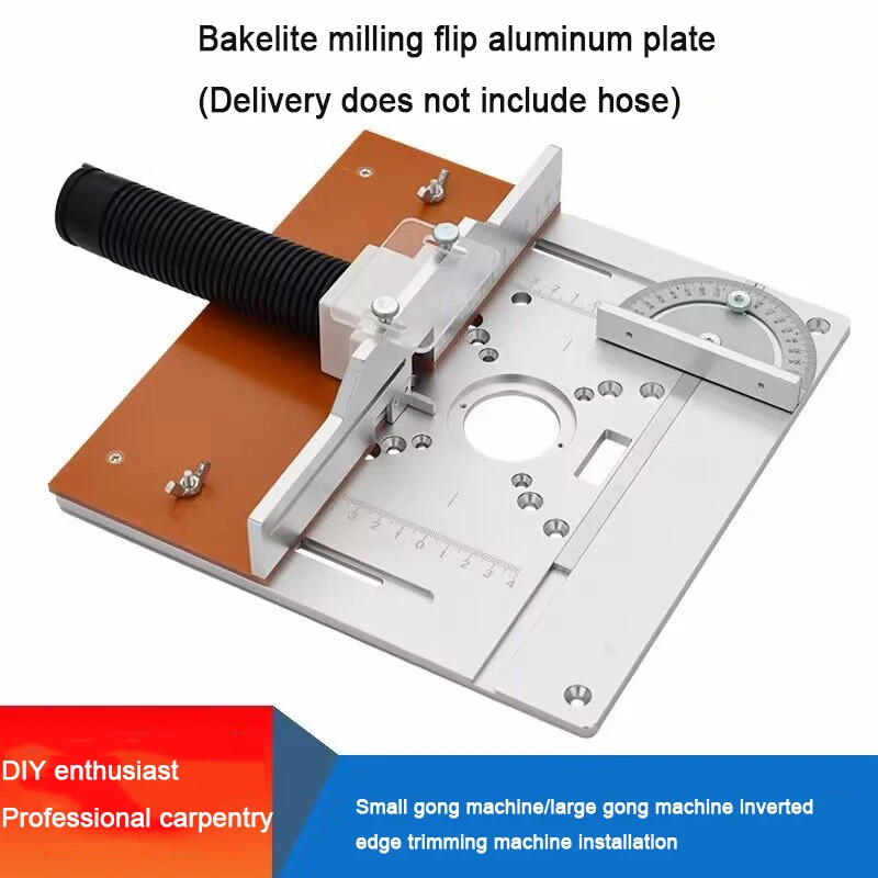 

Woodworking Workbench Aluminium Router Table Insert Plate Electric Wood Milling Flip Board With Miter Gauge Guide Set Table Saw