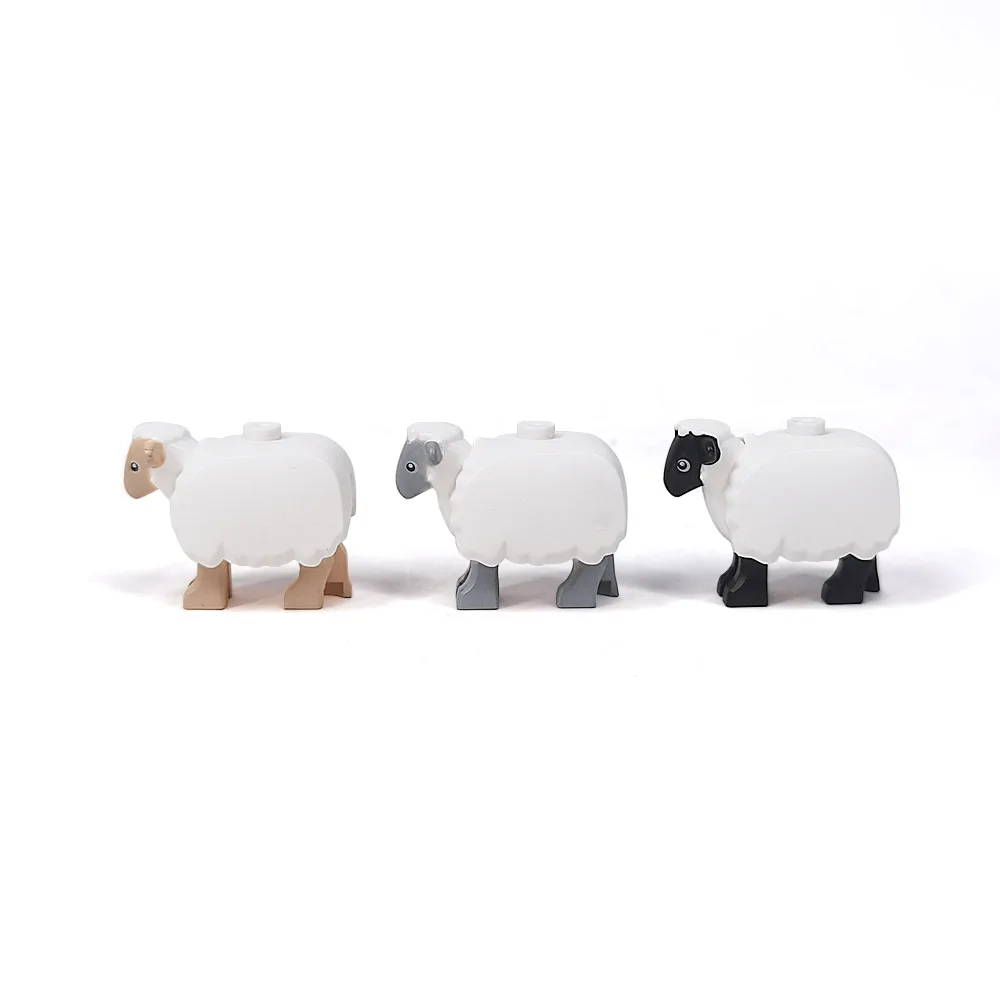 MOC 1PCS 74188 Sheep With Black Head Eye Patten Building Blocks Kit 74188pb01 Printed Bricks Particle Toy Children Birthday Gift