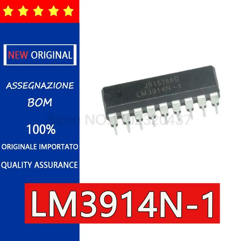 5PCS original  LM3914 LM3914N-1 LED DIP18 PMIC - display driver 3914 - power supply voltage 3 v ~ 20 v DIP18 LED bar graph d