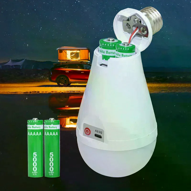 Flicker-Free LED Bulb Light Portable 20W 30W Emergency Bulb Courtyard Outdoor Bulb Power Failure Emergency