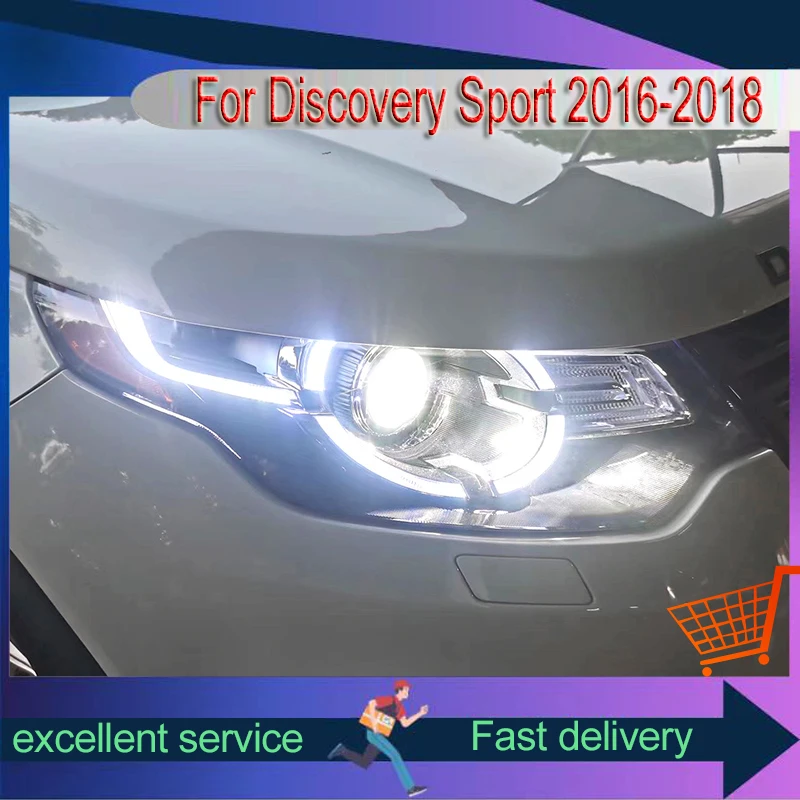Auto Headlights For Land Rover Freelander 2016-2018 Front Lamp LED Bulbs DRL Upgrade Head Light Projector Lens Car Accessories