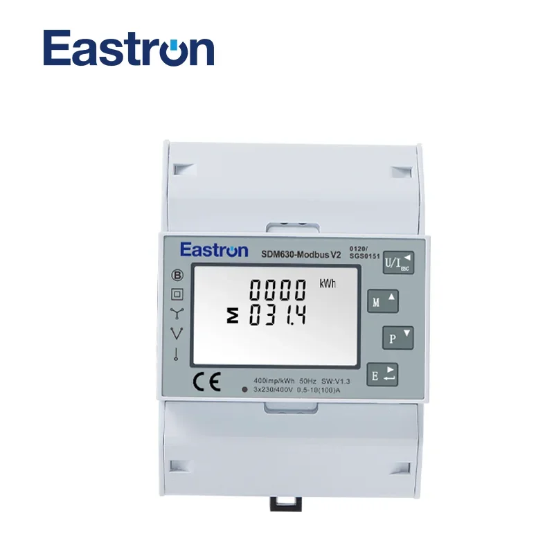 100A SDM630 Modbus V2 MID RS485 Din Rail KWH Three Phase Energy Meter Solar PV Energy Meter RTU Digital Meter SDM630-Modbus