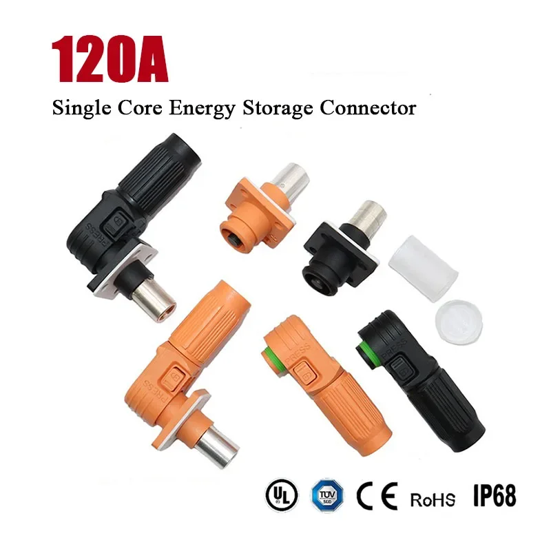 Waterproof 120A Energy Storage Connector High Current Single Core Battery Storage Terminal Wall Mounted Power Output Plug Socket