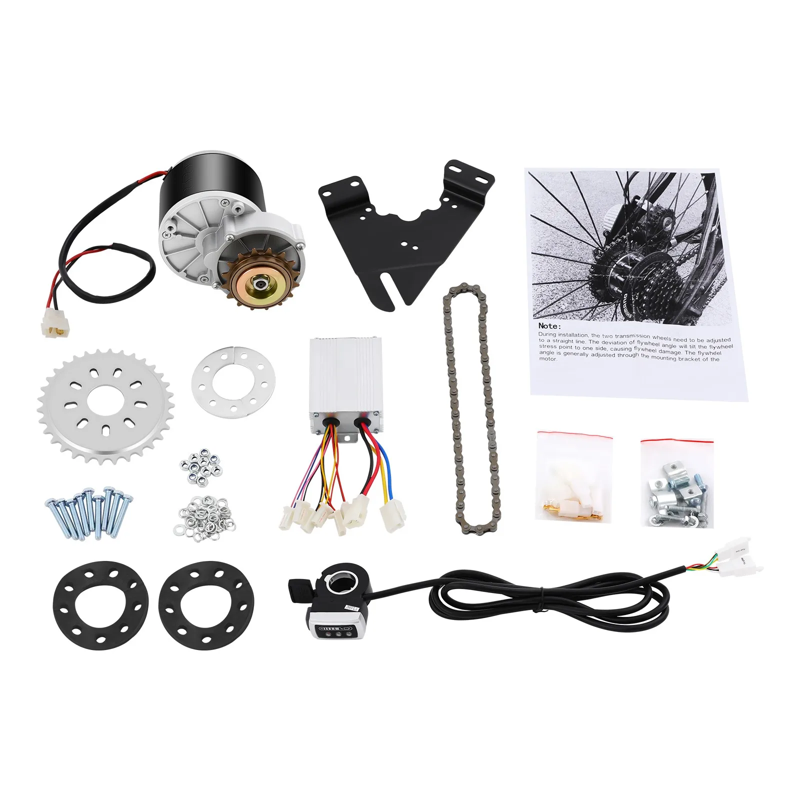 Drive Motor Thumb Kit/Twist Throttle Common Electric Conversion Kit Rear Wheel Motor E-bike Conversion Kit 350W 24V / 36V
