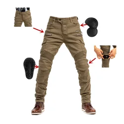 Pantalones de motociclismo, pantalones vaqueros para hombre con equipo de protección, pantalones informales resistentes a caídas para Moto y motociclista para las cuatro estaciones para hombre y mujer