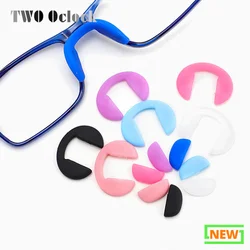 5 Pair Insert Nose Pad For Glasses Eyeglasses Push In Silicone Repair Accessory Child Kids U Shape Anti Slip Soft Black Blue Red