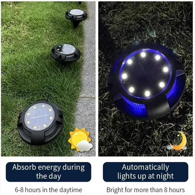 12LED Solar Power Disk Light Outdoor Garden Solar Underground Light Deck Light Spotlight Buried Solar Led Lamp Garden Decor